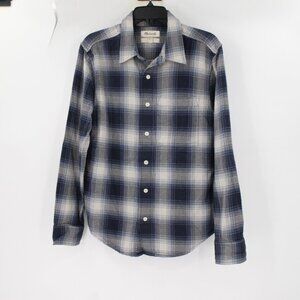 Madewell Shirt Men's Small Easy Fit Flannel Plaid Button Up Long Sleeve casual